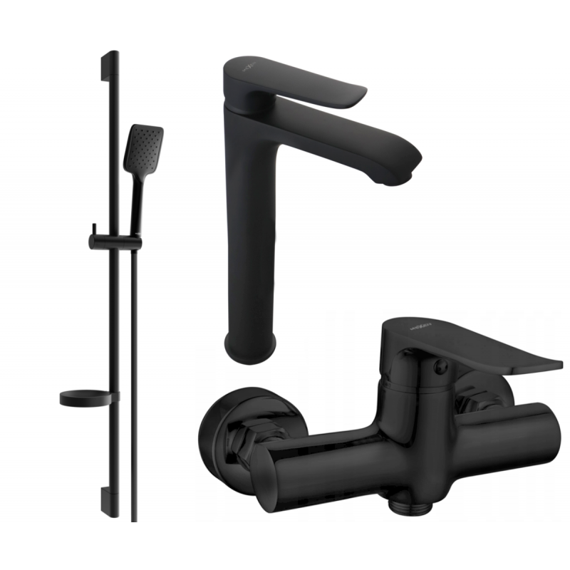Mexen Pecos DS62 shower set, black - 72714DS62-70