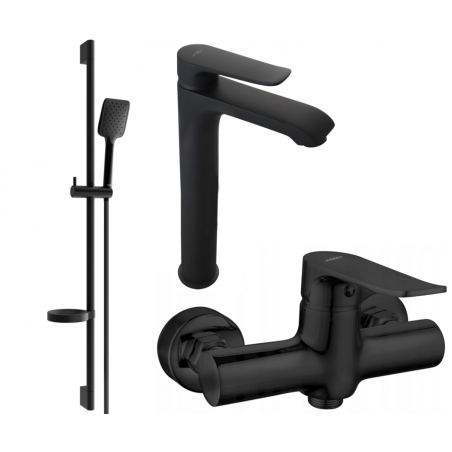 Mexen Pecos DS62 shower set, black - 72714DS62-70