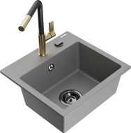 Mexen Milo graniidist köögivalamu 1-kausiga koos Flora köögisegistiga, hall - 6505-71-670401-57-B