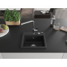 Mexen Milo évier de cuisine 1 bac en granit avec robinet Flora, noir/argent métallisé - 6505-73-670401-00