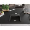 Mexen Milo 1-bowl granite sink with Flora kitchen faucet, black/gold metallic - 6505-75-670401-00