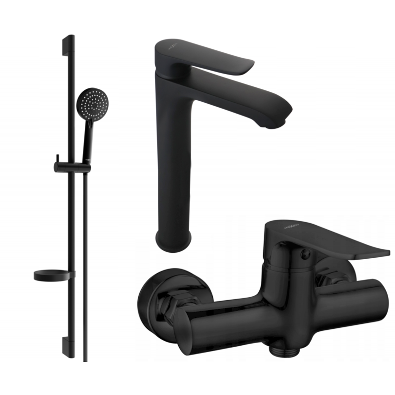 Mexen Pecos DS75 shower set, black - 72714DS75-70
