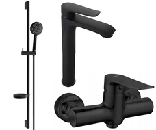 Mexen Pecos DS75 Duschset, schwarz - 72714DS75-70