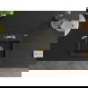 Mexen Milo Granitspüle 1-beckig mit Küchenarmatur Flora, Schwarz/Gold Metallic - 6505-75-670401-57-G