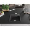 Mexen Milo granite sink 1-bowl with Flora kitchen tap, black speckled - 6505-76-670401-00