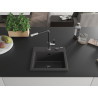 Mexen Milo fregadero de granito de 1 seno con grifo de cocina Flora, negro moteado - 6505-76-670401-07-B