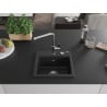 Mexen Milo 1-bowl granite sink with Flora kitchen faucet, black - 6505-77-670401-00