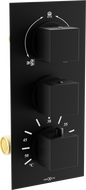 Mexen Cube grifo termostático de bañera y ducha de 3 salidas, negro - 77503-70