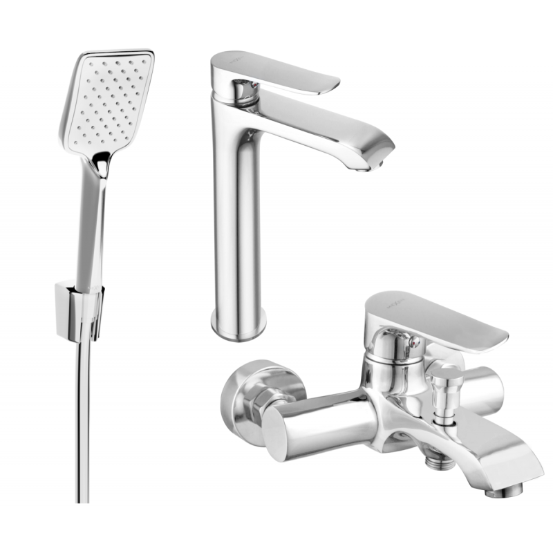 Mexen Pecos R62 kylpyammeen setti, kromi - 72713R62-00