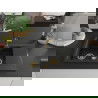 Mexen Gaspar Granitspüle 1,5-Becken mit Abtropfbereich und Küchenarmatur Flora, schwarz/silber - 6507-73-670401-57-G