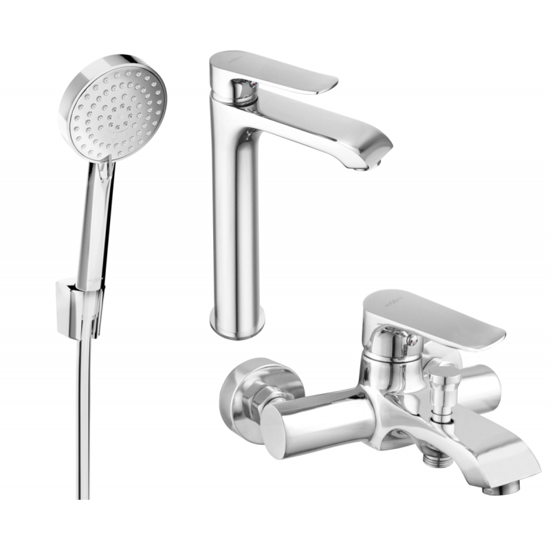 Mexen Pecos R75 conjunto de banho, cromado - 72713R75-00