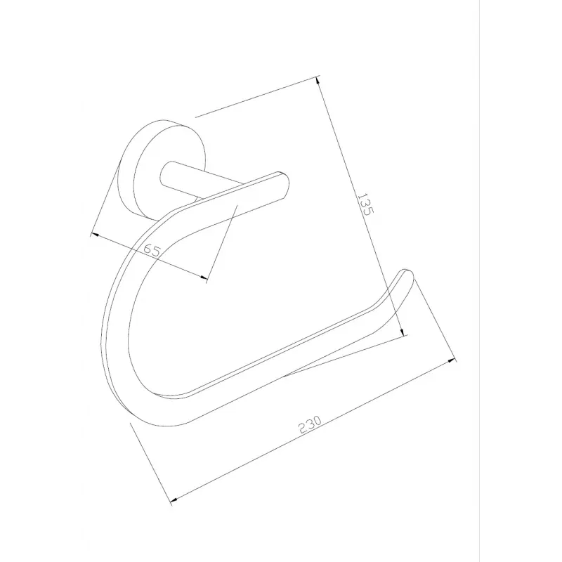 Mexen Loft Handtuchhalter, schwarz - 7012632-70