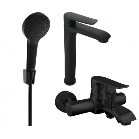 Mexen Pecos R40 Badewannen-Set, schwarz - 72713R40-70