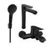 Mexen Pecos R40 Badewannen-Set, schwarz - 72713R40-70