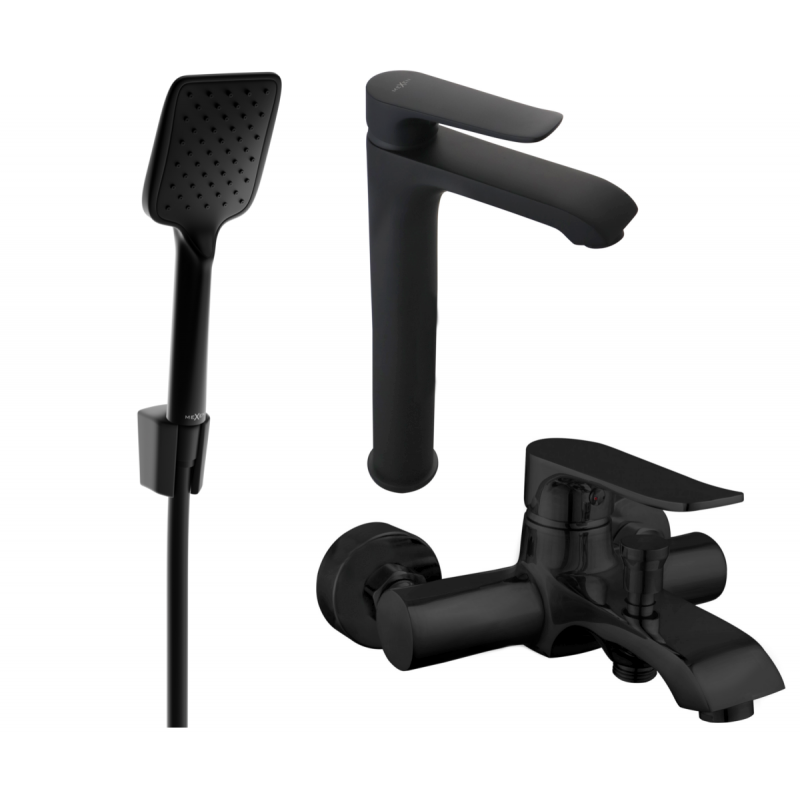 Mexen Pecos R62 insieme per vasca, nero - 72713R62-70