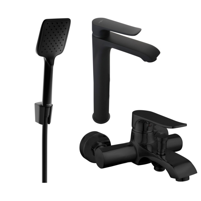 Mexen Pecos R62 set za kadu, crni - 72713R62-70