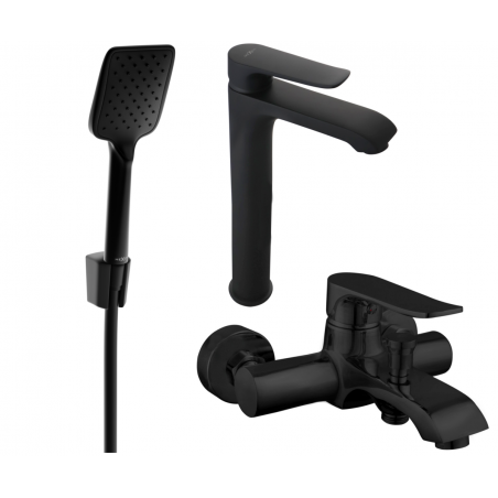 Mexen Pecos R62 Badewannenset, schwarz - 72713R62-70