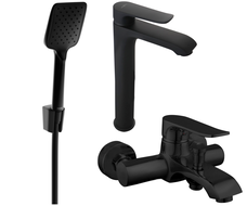 Mexen Pecos R62 badkarsset, svart - 72713R62-70