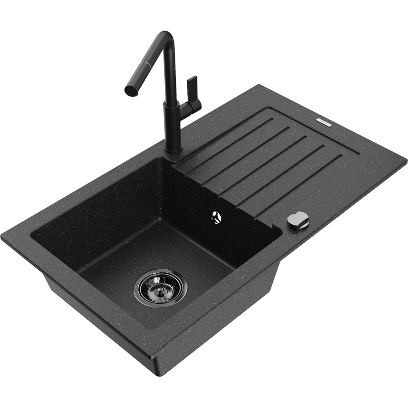 Mexen Pablo Granitspullt 1-Kummer mat Oflaaf an Kichekraan Flora, schwaarz/sëlwer Metallek - 6510-73-670401-70-B