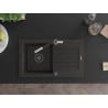 Mexen Pablo 1-bowl granite sink with drainer and kitchen faucet Flora, black/gold metallic - 6510-75-670401-07-B