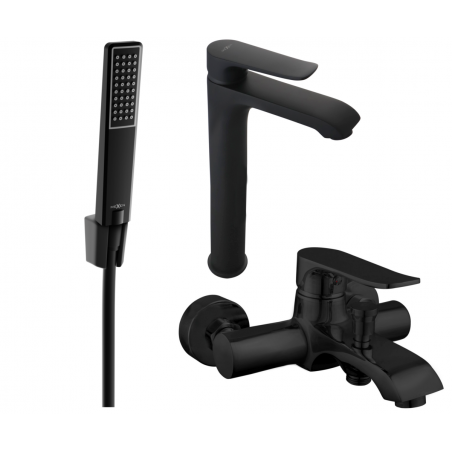 Mexen Pecos R72 Badewannenset, schwarz - 72713R72-70