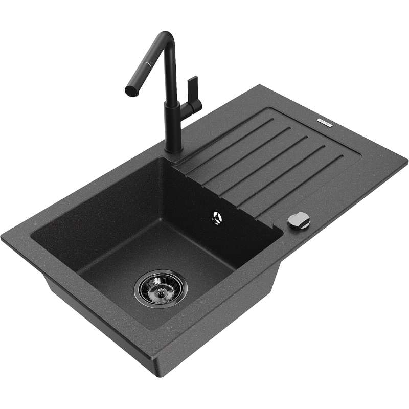 Mexen Pablo νεροχύτης γρανίτη 1-διαμερισμάτων με στραγγιστήρα και κουζίνα