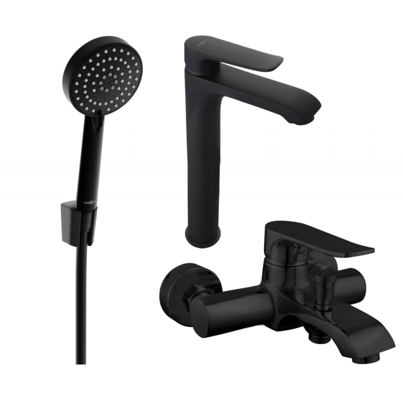 Mexen Pecos R75 conjunto de bañera, negro - 72713R75-70