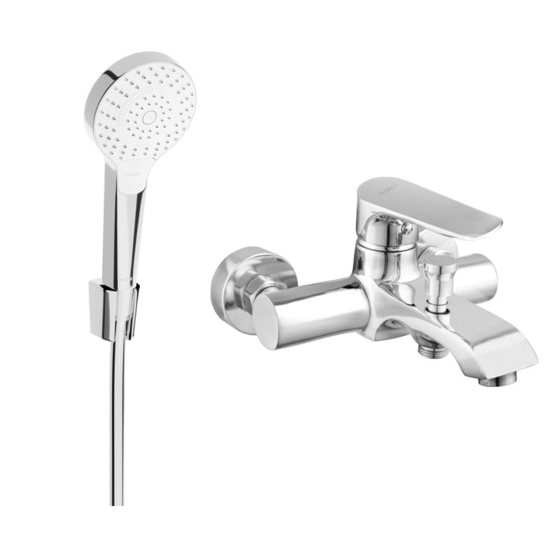 Mexen Pecos R05 bathtub faucet with shower set, chrome - 7273R05-00