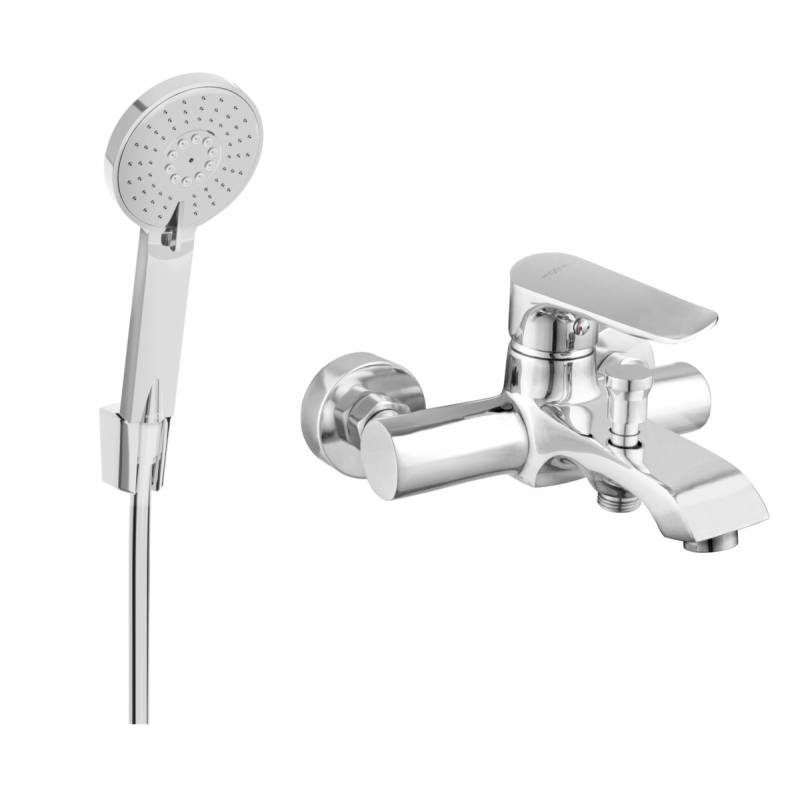 Mexen Pecos R40 robinet de bain avec ensemble de douche, chrome - 7273R40-00