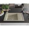 Mexen Elias Granitspüle 1-Becken mit Abtropffläche und Küchenarmatur Flora, beige - 6511-69-670401-07