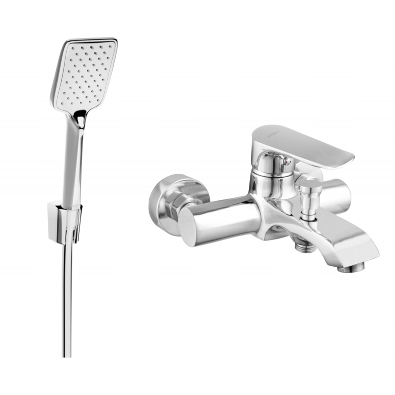 Mexen Pecos R62 bath tap with shower set, chrome - 7273R62-00