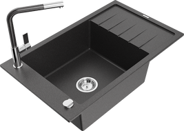 Mexen Elias νεροχύτης γρανίτη μονός με στραγγιστήρι και μπαταρία κουζίνας