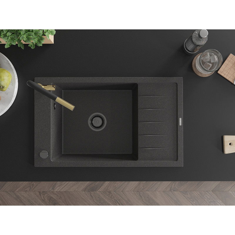 Mexen Elias γκρανιτένιος νεροχύτης μονόχωρος με στραγγιστήρι και μπαταρία