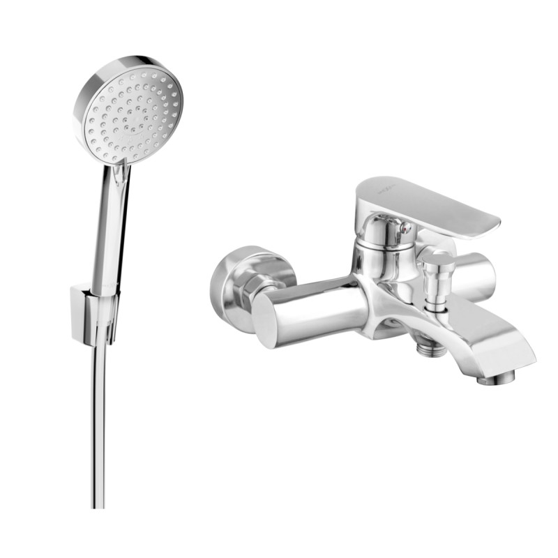 Mexen Pecos R75 bateria wannowa z zestawem prysznicowym, chrom - 7273R75-00