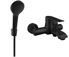 Mexen Pecos R05 Badewannenarmatur mit Duschset, schwarz - 7273R05-70