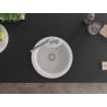 Mexen Diego Granitspüle 1-Becken mit Küchenarmatur Flora, weiß - 6512-20-670401-06