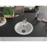 Mexen Diego 1-bowl granite sink with Flora kitchen tap, white - 6512-20-670401-57-B