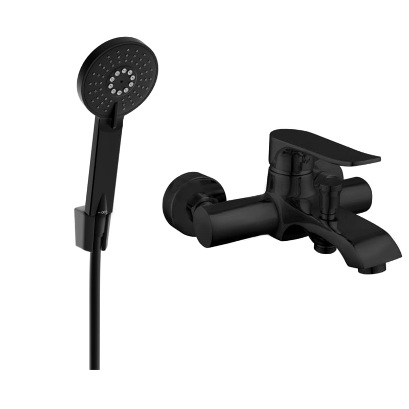 Mexen Pecos R40 bateria wannowa z zestawem prysznicowym, czarna - 7273R40-70