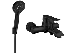 Mexen Pecos R40 bathtub faucet with shower set, black - 7273R40-70