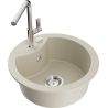 Mexen Diego fregadero de granito de 1 seno con grifo de cocina Flora, beige - 6512-69-670401-00