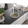 Mexen Diego Granitspüle 1-beckig mit Küchenarmatur Flora, beige - 6512-69-670401-07