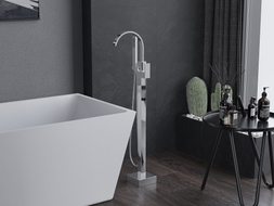 Mexen Veda freestanding bathtub faucet, chrome - 75433-00