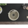 Mexen Diego Granitspüle 1-beckig mit Küchenarmatur Flora, beige - 6512-69-670401-07-B