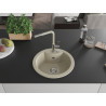 Mexen Diego granitische gootsteen met 1 compartiment en Flora keukenkraan, beige - 6512-69-670401-09