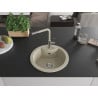Mexen Diego Granitspüle, 1-beckig mit Küchenarmatur Flora, beige - 6512-69-670401-09