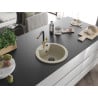 Mexen Diego Granitspüle 1-Becken mit Küchenarmatur Flora, beige - 6512-69-670401-57-B