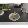 Mexen Diego Granitspüle 1-Becken mit Küchenarmatur Flora, beige - 6512-69-670401-57-B