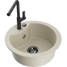 Mexen Diego Granitspüle 1-Becken mit Küchenarmatur Flora, beige - 6512-69-670401-70-B