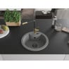 Mexen Diego 1-bowl granite sink with Flora kitchen tap, grey - 6512-71-670401-57-B