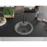 Mexen Diego one-bowl granite sink with Flora kitchen tap, grey - 6512-71-670401-70-B